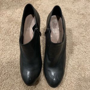 Vince Camuto black leather booties